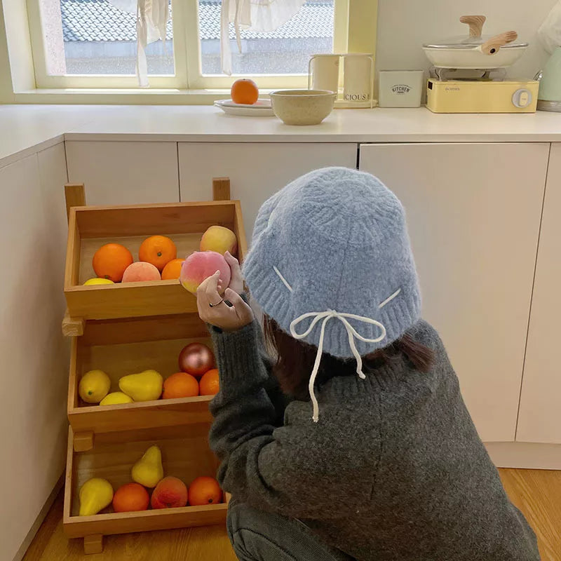 Drawstring Knitted Hat