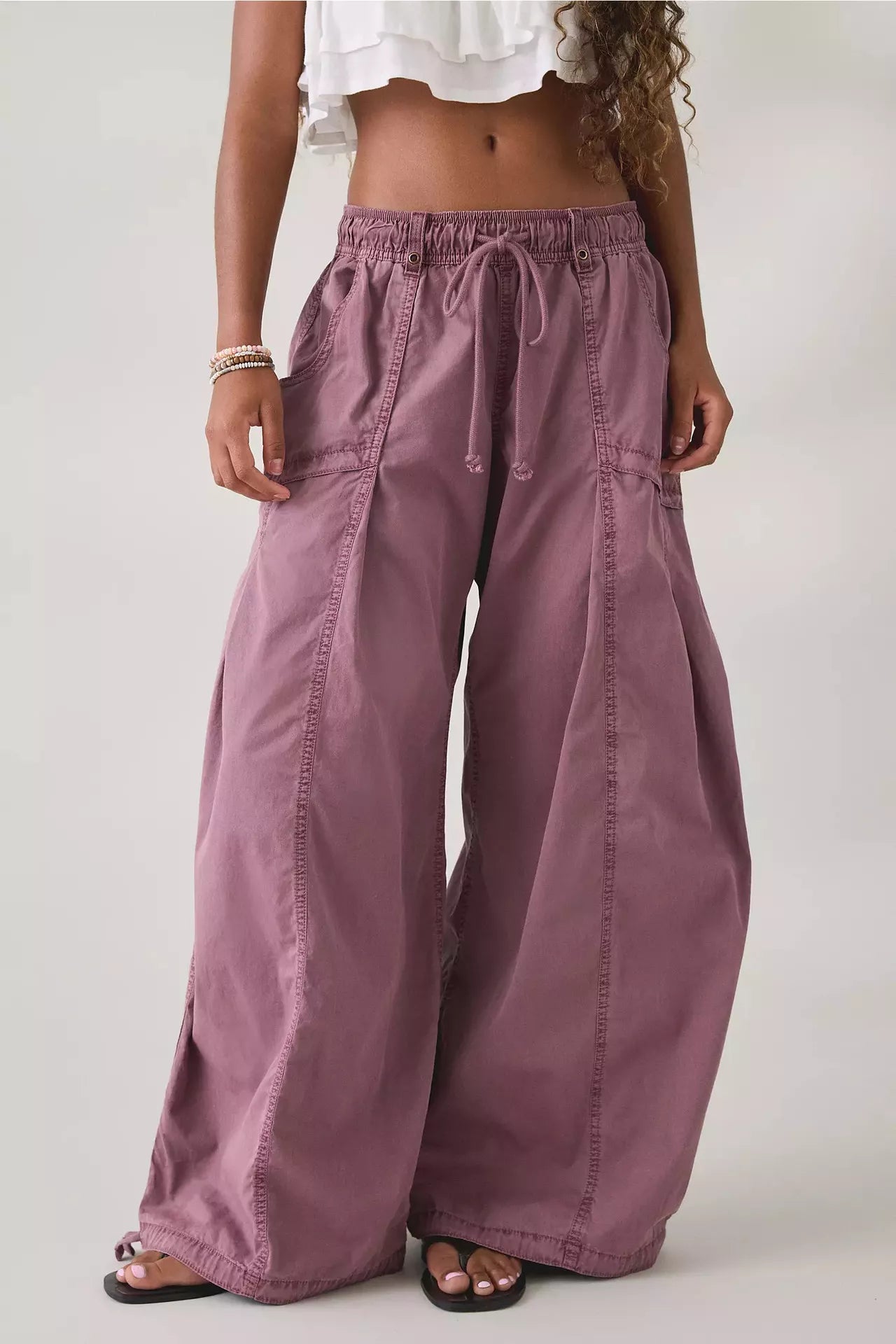 High-Waisted Cargo Wide-Leg Pants