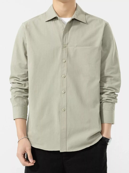 Men's Plus Size Button Up Long Sleeve Shirt