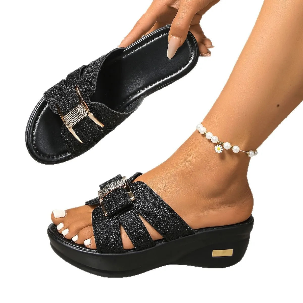 Open Toe Platform Wedge Sandals