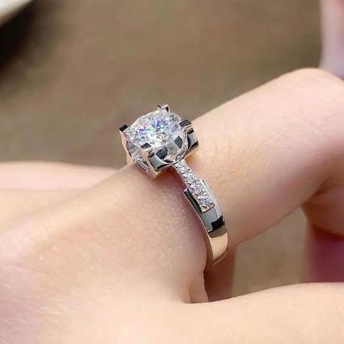 2 Carat 925 Sterling Silver Moissanite Ring