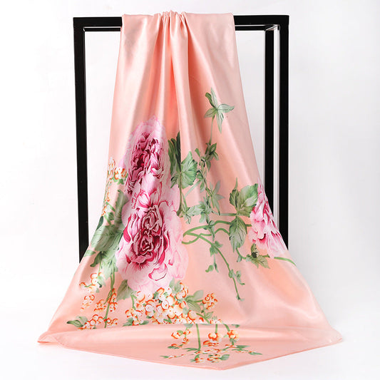 Ladies Versatile Satin Silk Scarf Silk Square Scarf (See size chart where applicable)