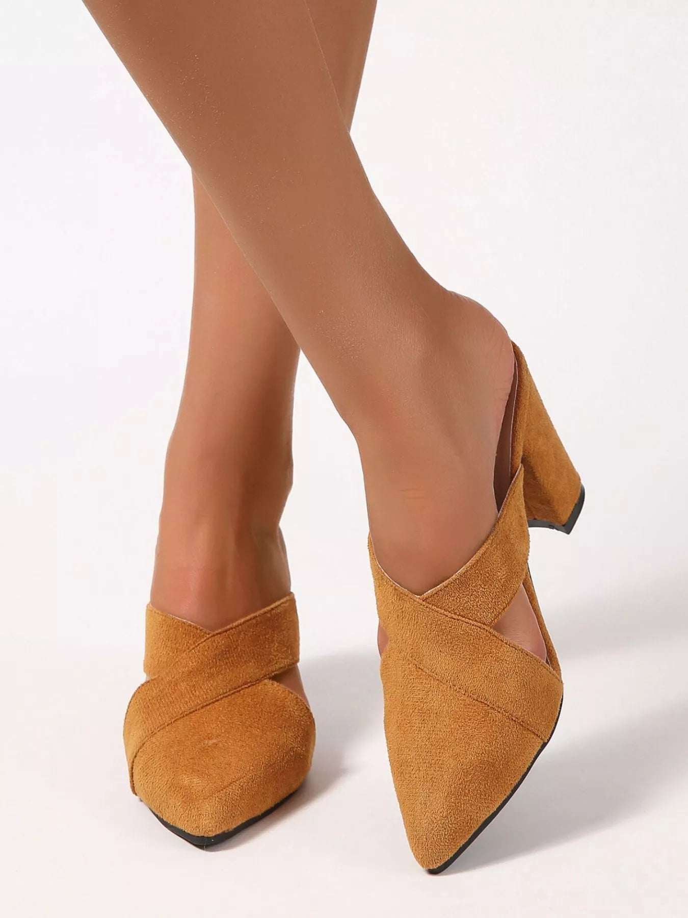 Point Toe Block Heels Sandals