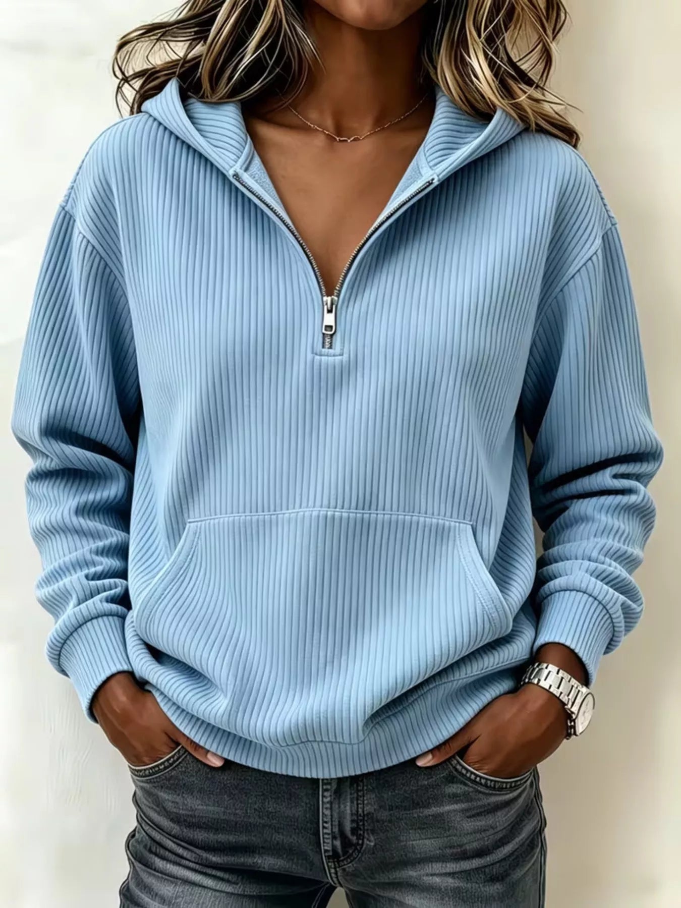 Kangaroo Pocket Half-Zip Hoodie