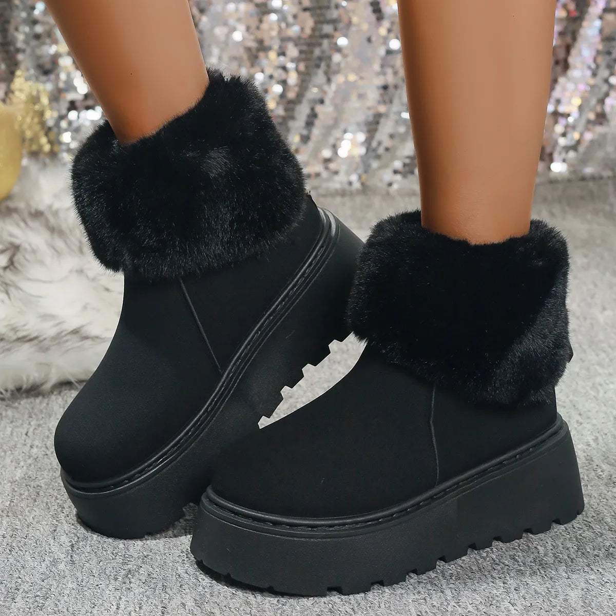 Round Toe Platform Boots