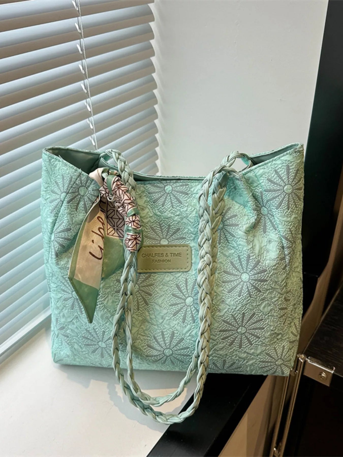 Braided Handle Tote Bag