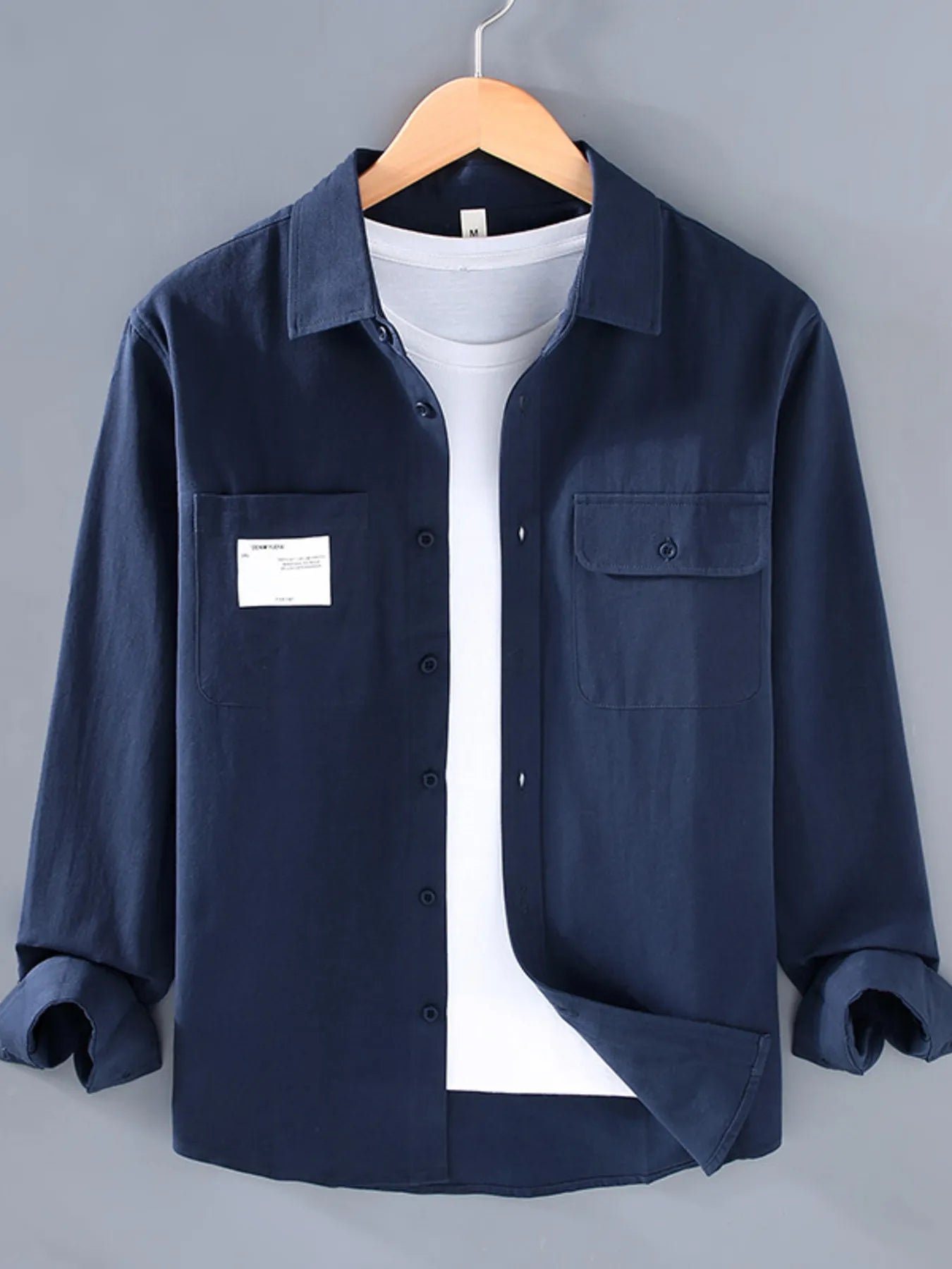 Men's Plus Size Button Up Long Sleeve Shirt
