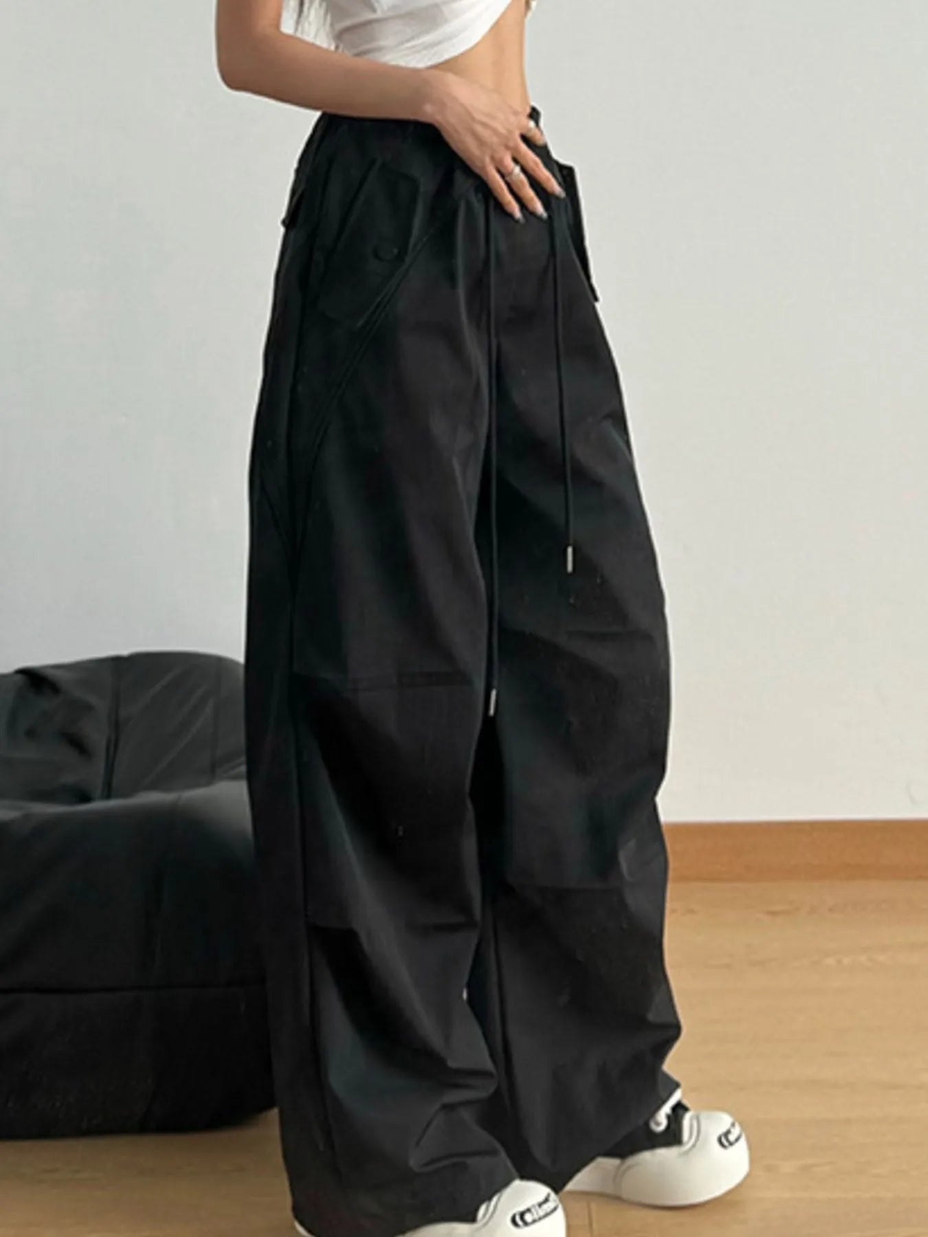 Wide Leg Drawstring Pants