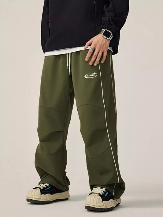 Men's Drawstring Wide Leg Pants