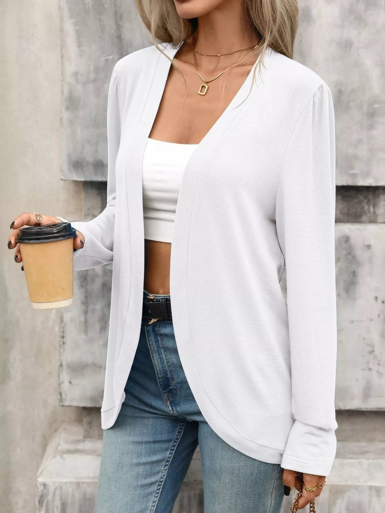 Open Front Long Sleeve Cardigan