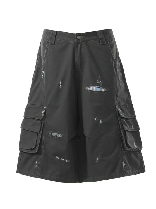 Men's Distressed Cargo Capris