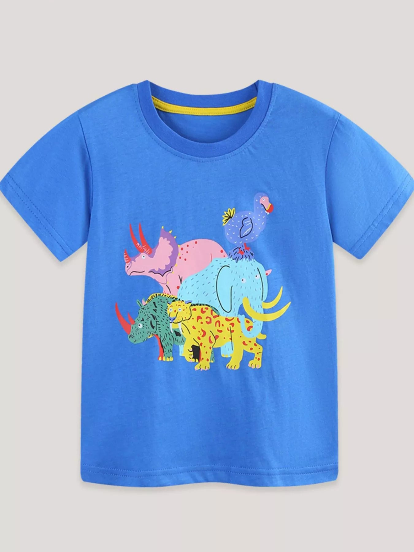 Children's Animal Graphic Round Neck T-Shirt
