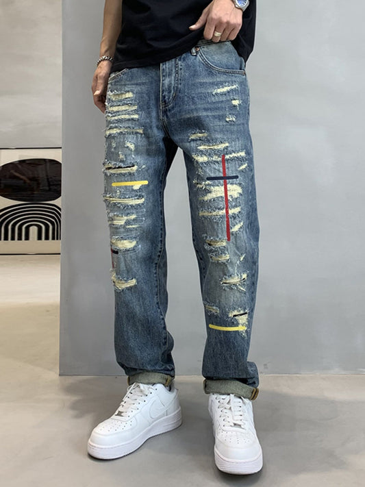 Men's Distressed Loose Fit Jeans