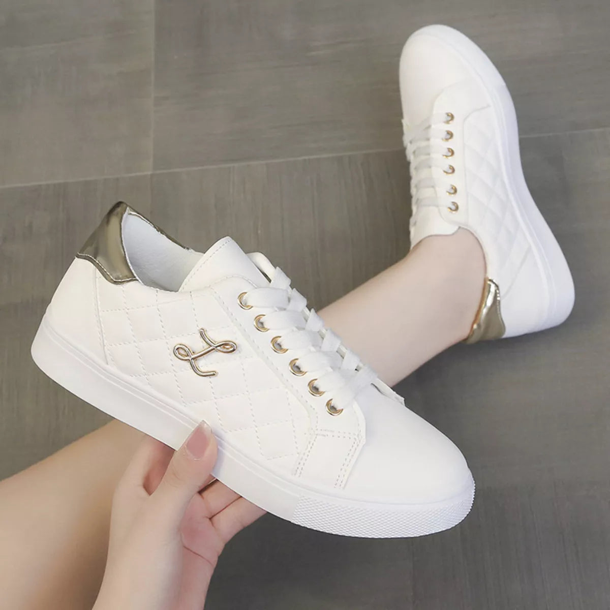 Round Toe Lace Up Sneakers
