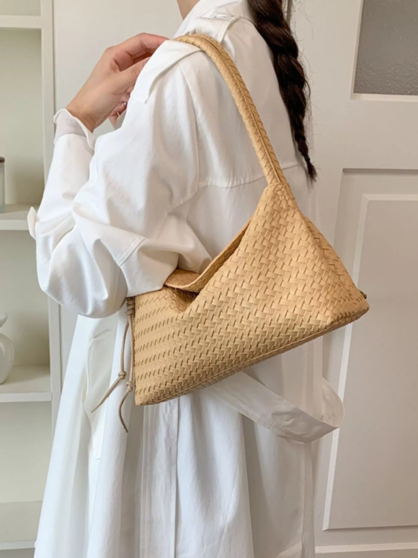 Woven Leather Shoulder Bag