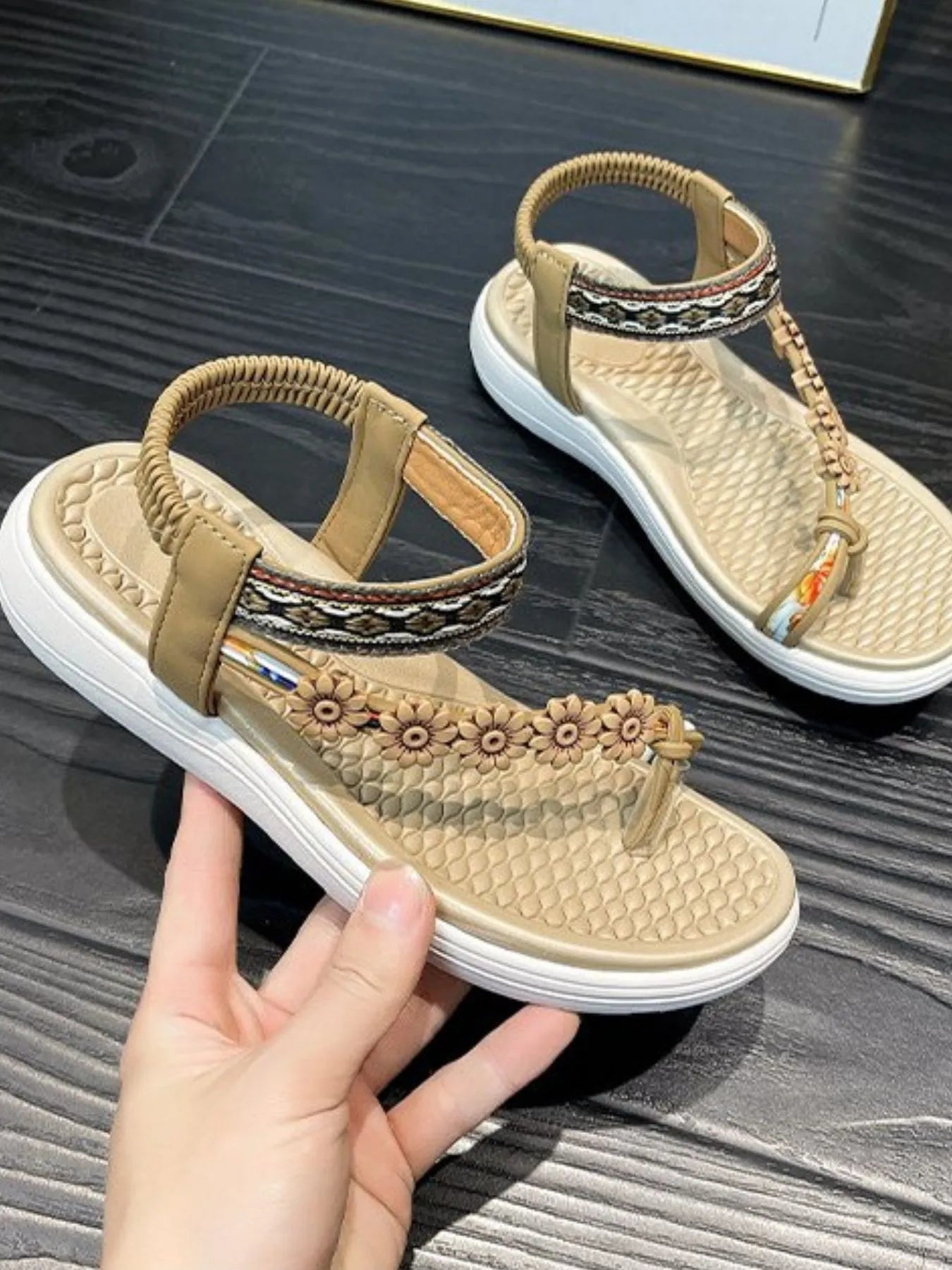 Flower Ankle Strap Sandals