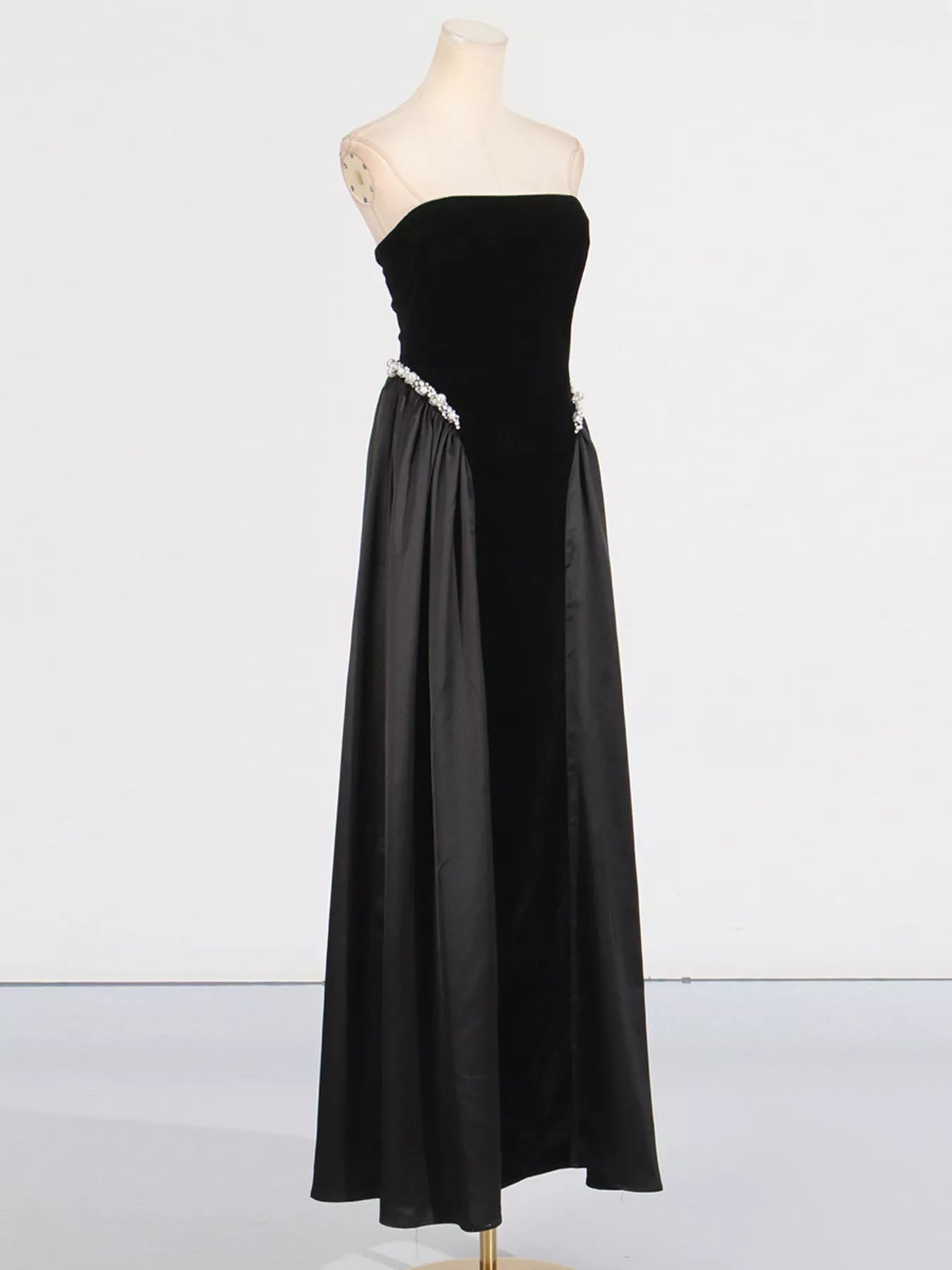 Lace Up Back Tube Maxi Dress