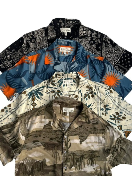 Men's Full Size Button Down Tropical Printed Shirt Plus Size