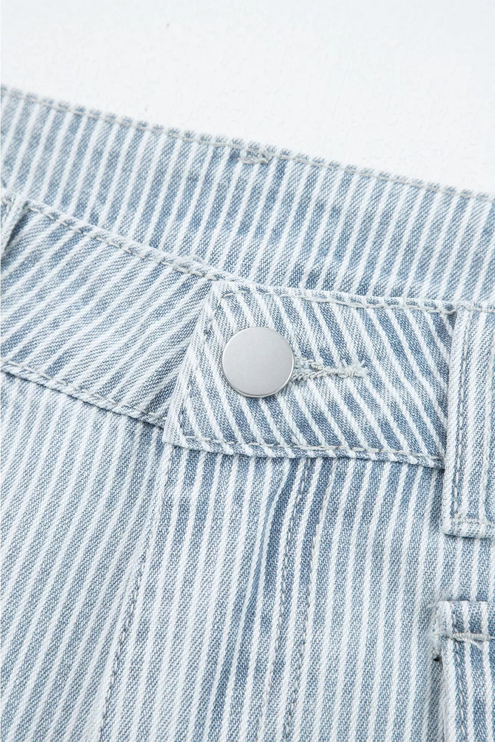Striped Wide-Leg Cropped Jeans