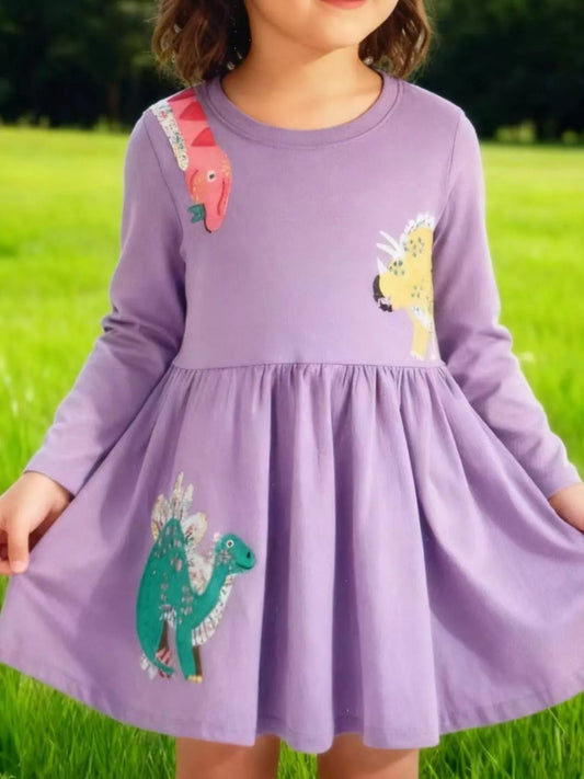 Children's Dinosaur Long Sleeve Dress