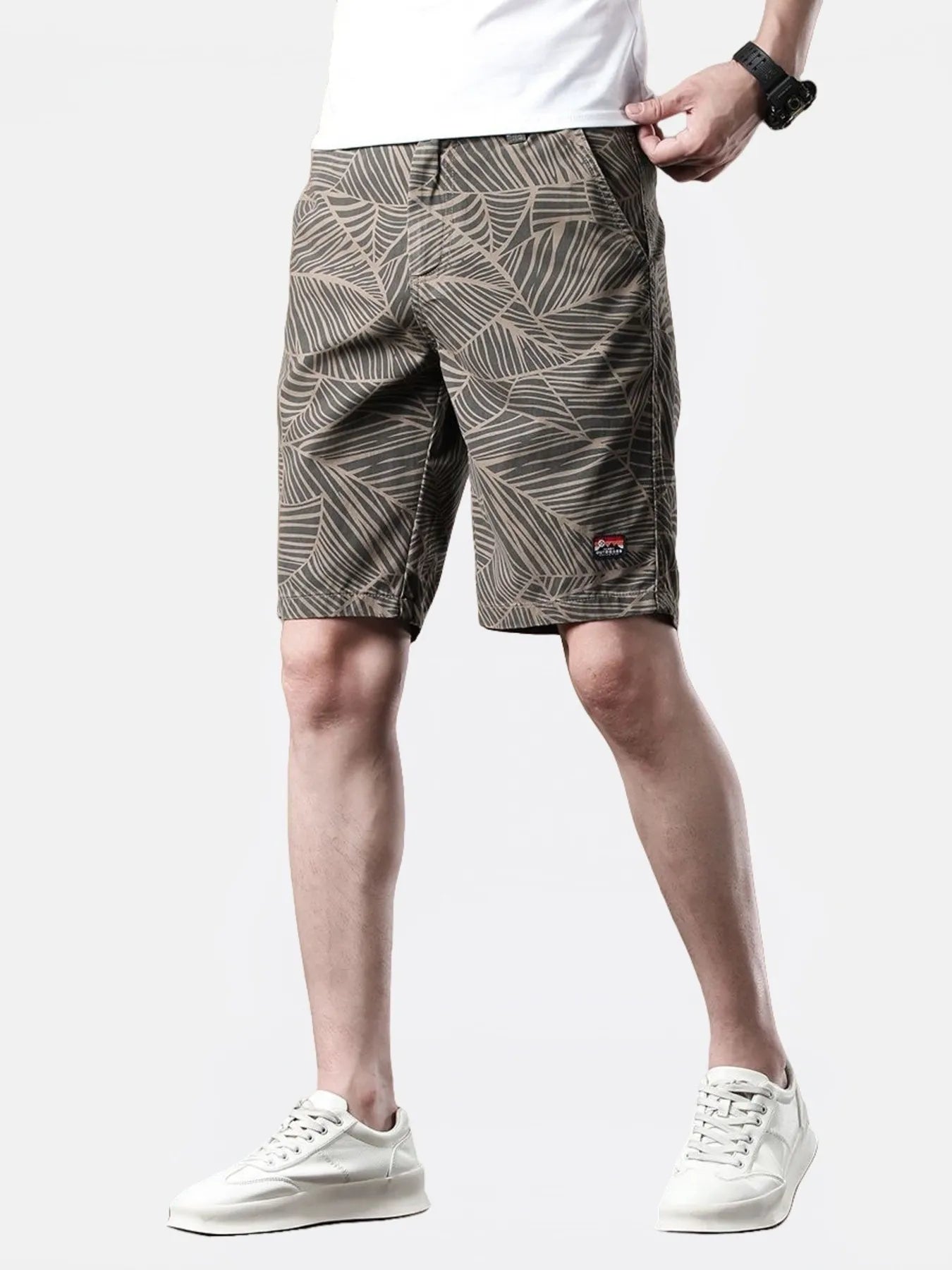 Men's Printed Wide-Leg Shorts
