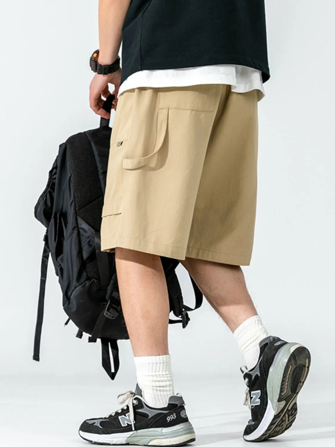 Men's Plus Size Drawstring Shorts with Pockets