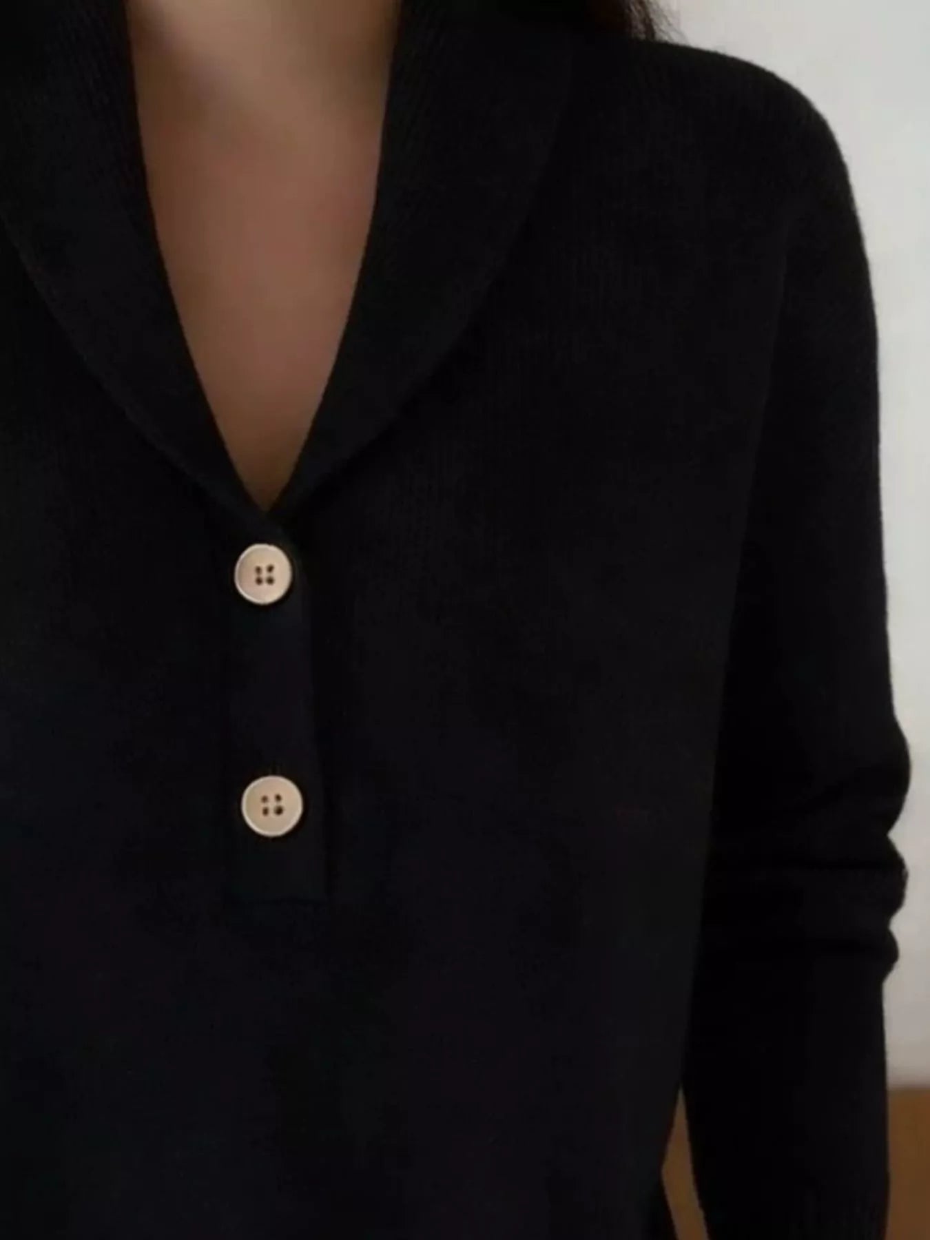 Button Detail Long Sleeve Sweater