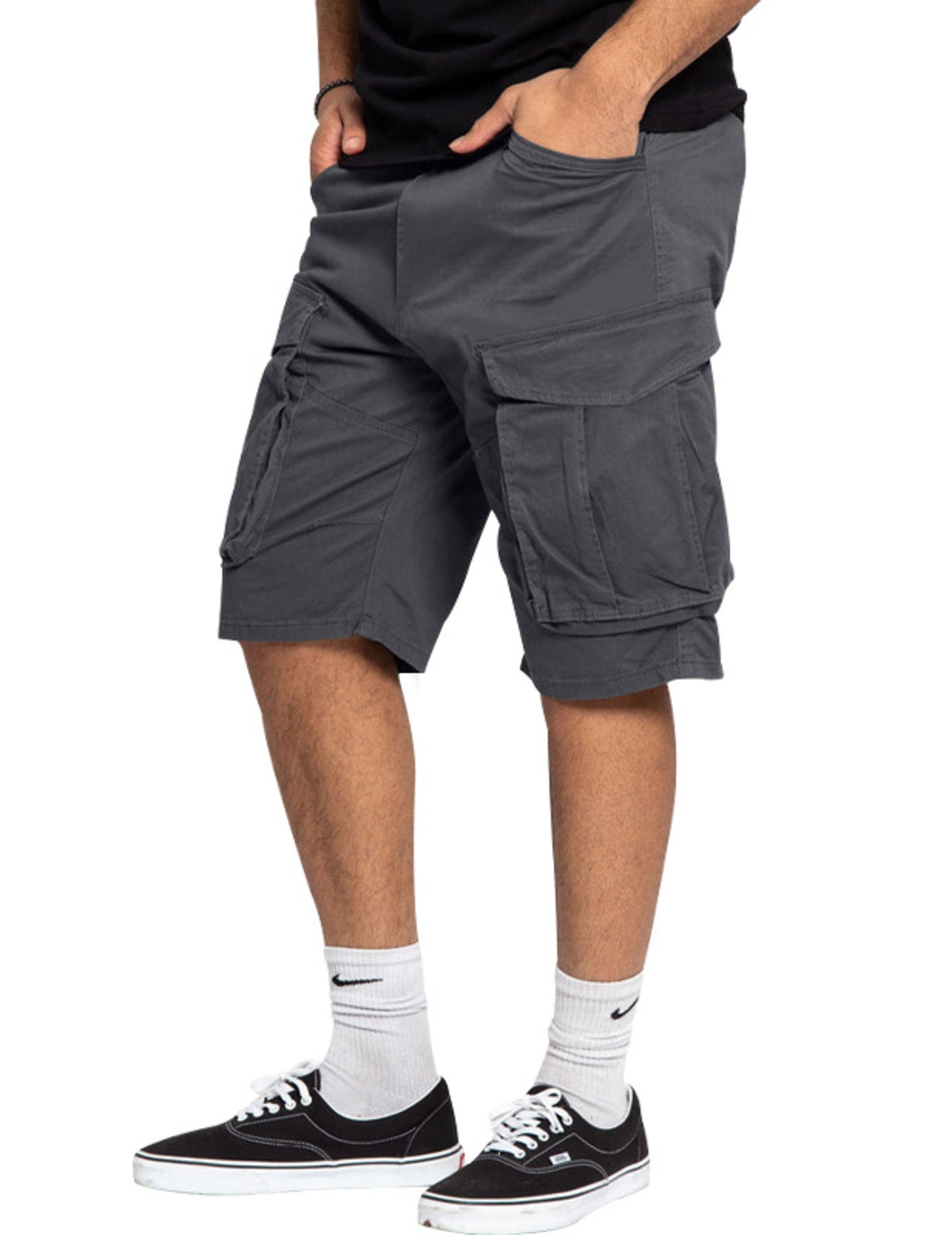 Men's Full Size Cargo Shorts with Multiple Pockets Plus Size