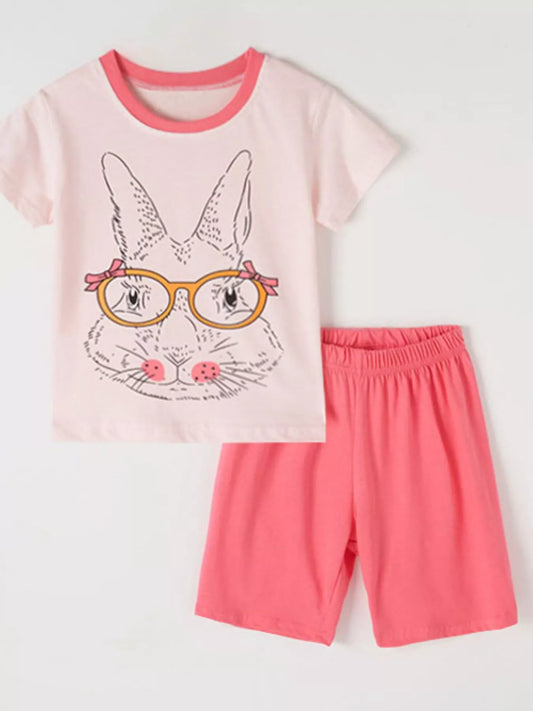 Children's Bunny Graphic Tee and Shorts Set