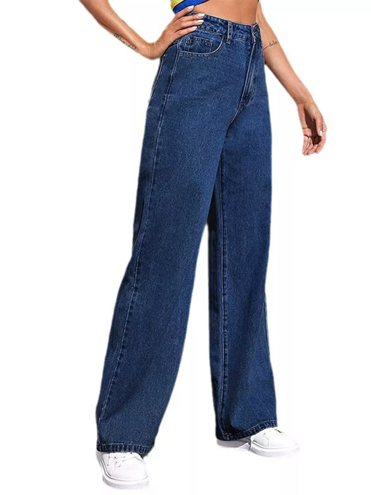 Full Size High-Waisted Wide-Leg Jeans Plus Size