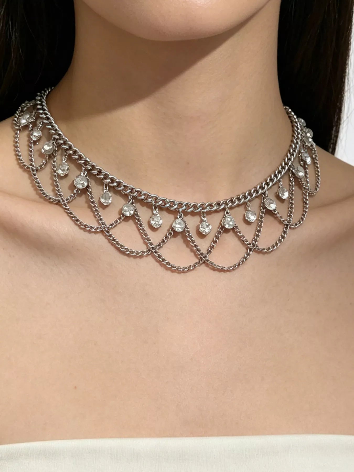 18K Gold-Plated Zircon Chain Necklace