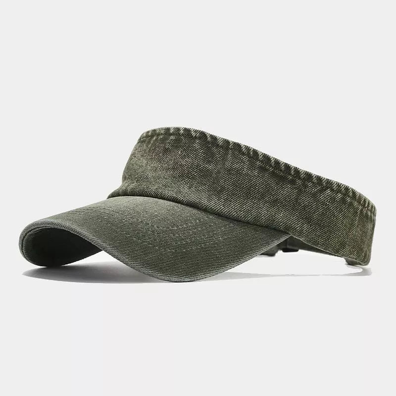 Vintage Washed Denim Sun Visor Hat