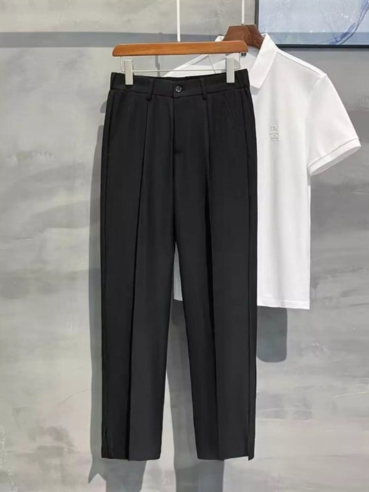 Men's Full Size Seam Detail Straight-Leg Pants Plus Size