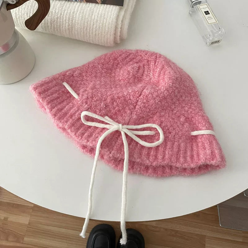 Drawstring Knitted Hat