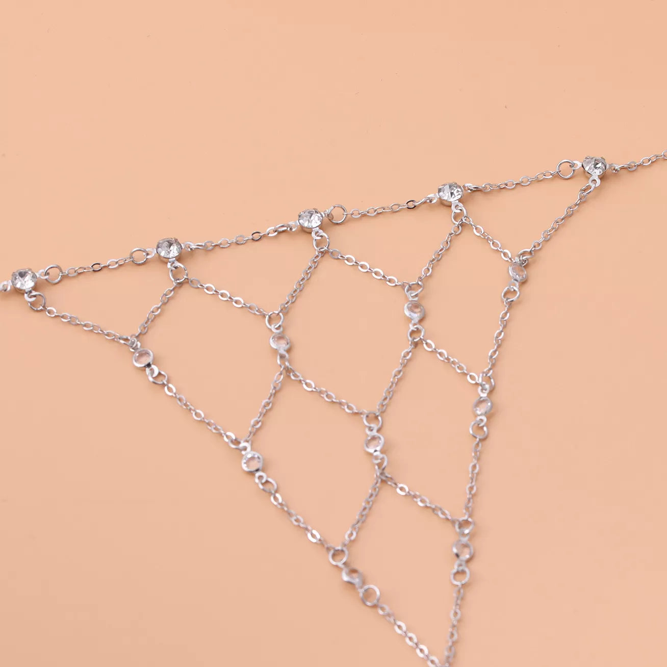 Elegant Gold Chain Hand Bracelet with Rhinestone Accents