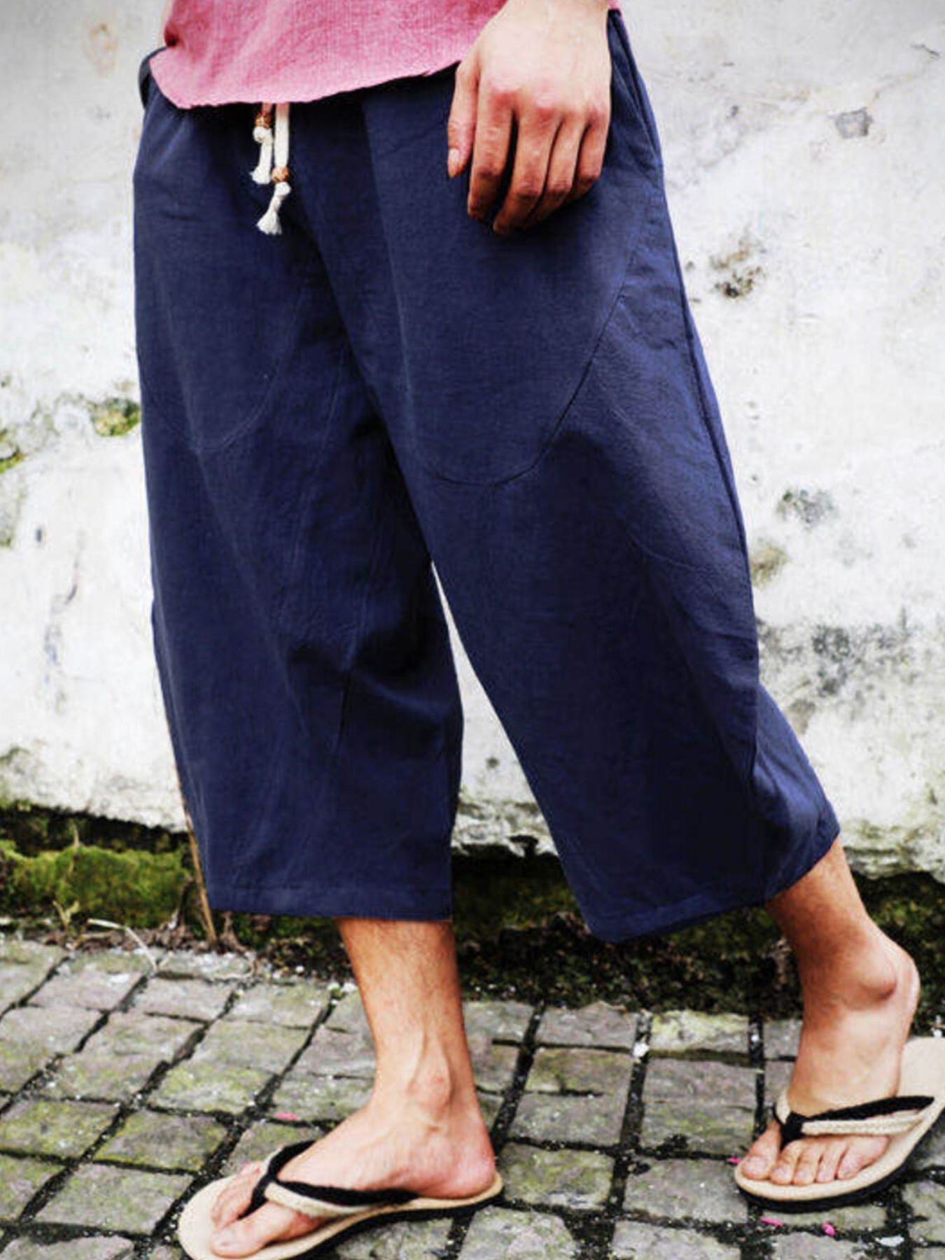 Men's Plus Size Loose Fit Cropped Pants