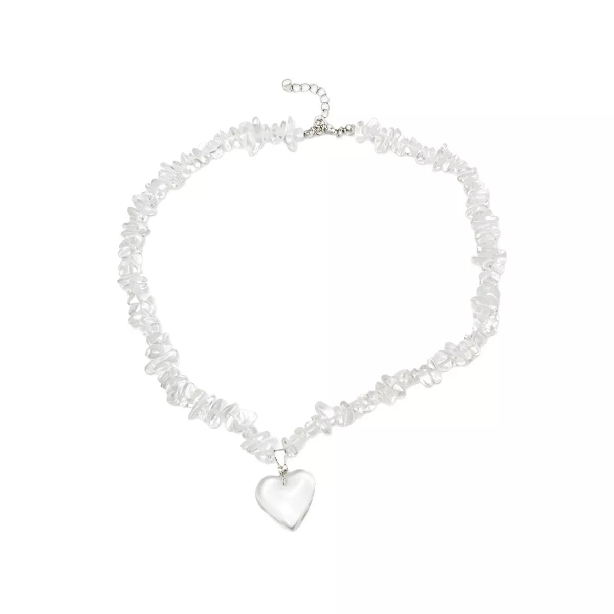 Clear Crystal Heart Pendant Necklace