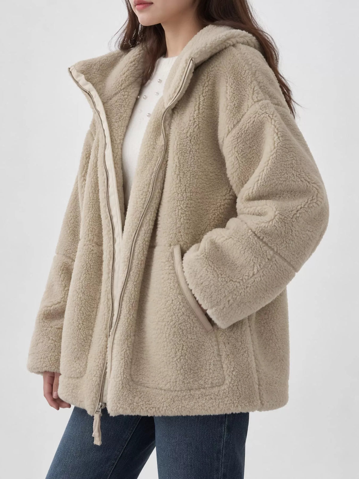 Sherpa Zip-Up Outerwear