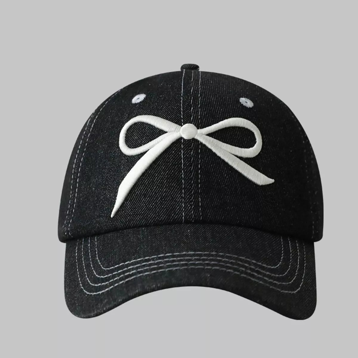 Bow Embroidered Baseball Cap