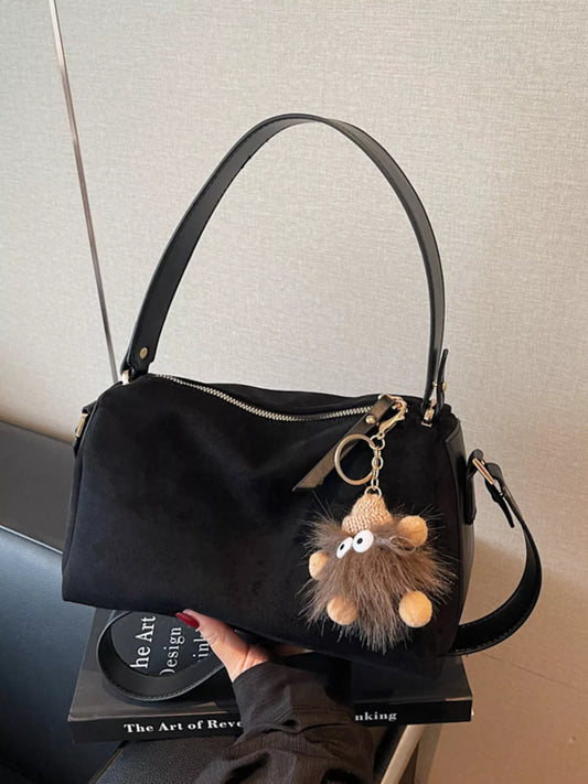 Crossbody Bag with Furry Charm