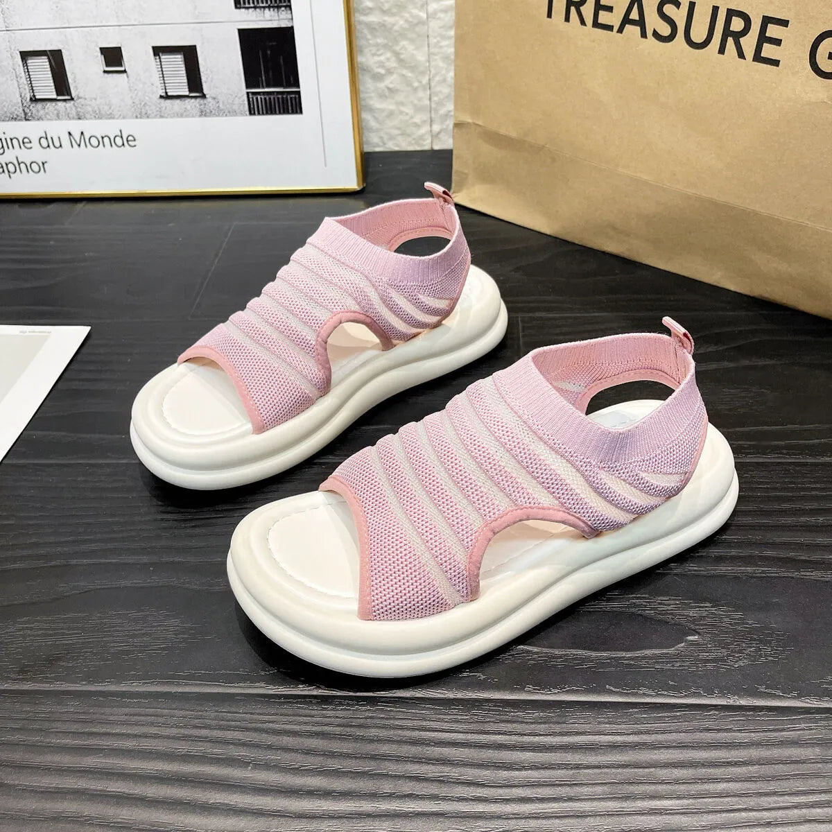 Cutout Mesh Sandals