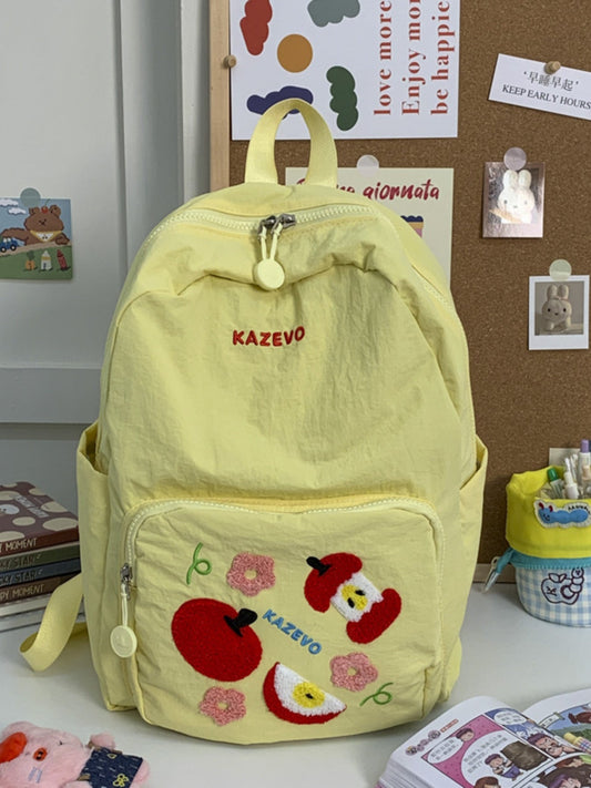 Embroidered Lightweight Backpack Bag