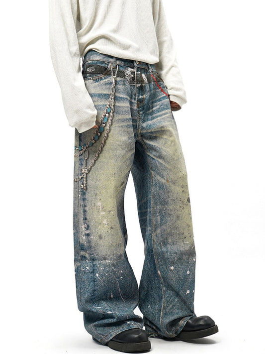 Men's Full Size Wide Leg Jeans Plus Size