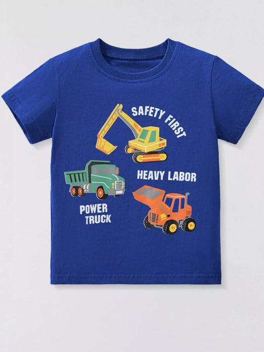 Children's Construction Truck Graphic T-Shirt