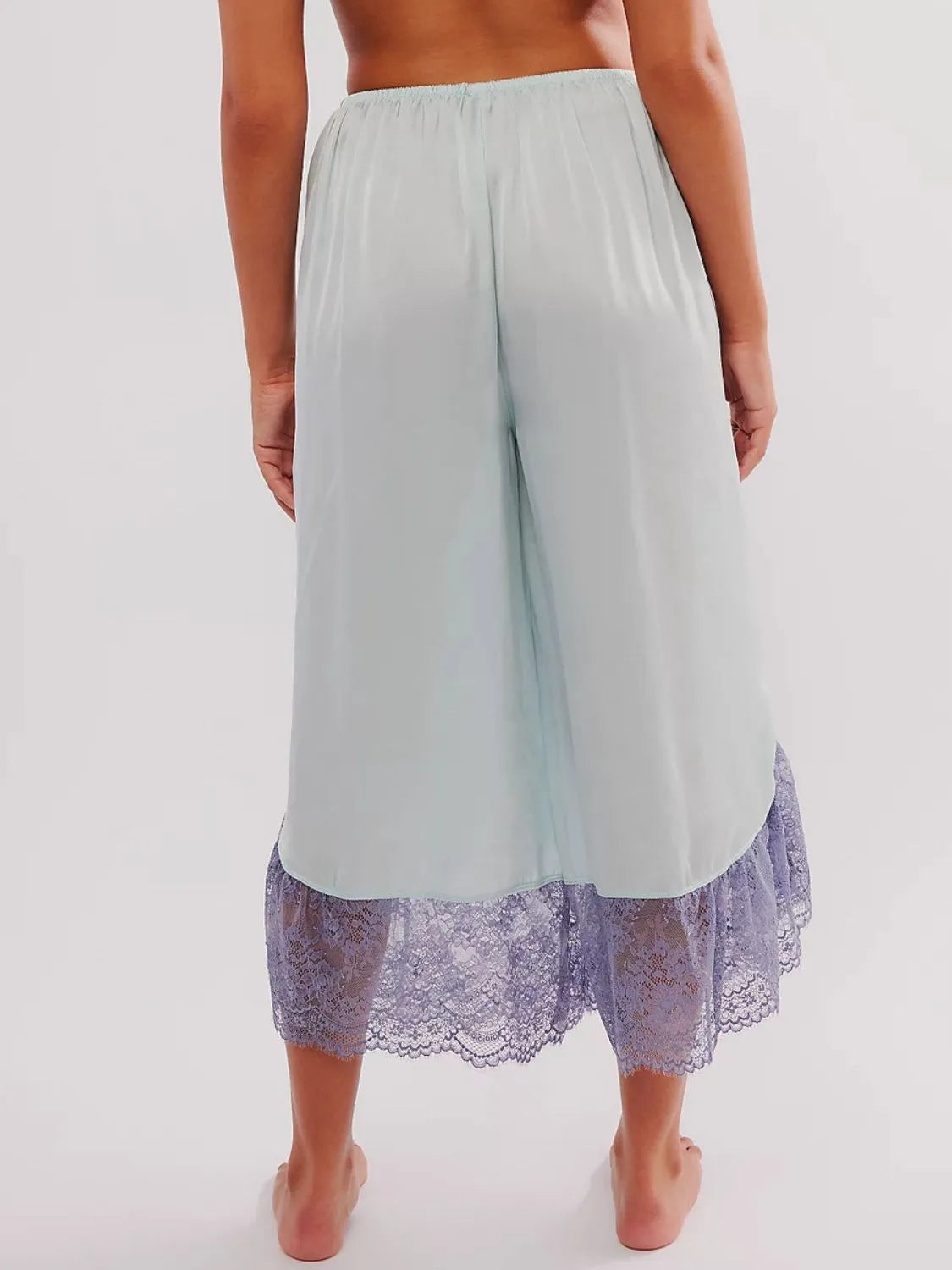 Lace Detail Wide Leg Pants