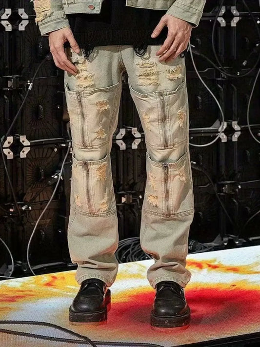 Men's Distressed Loose Fit Jeans