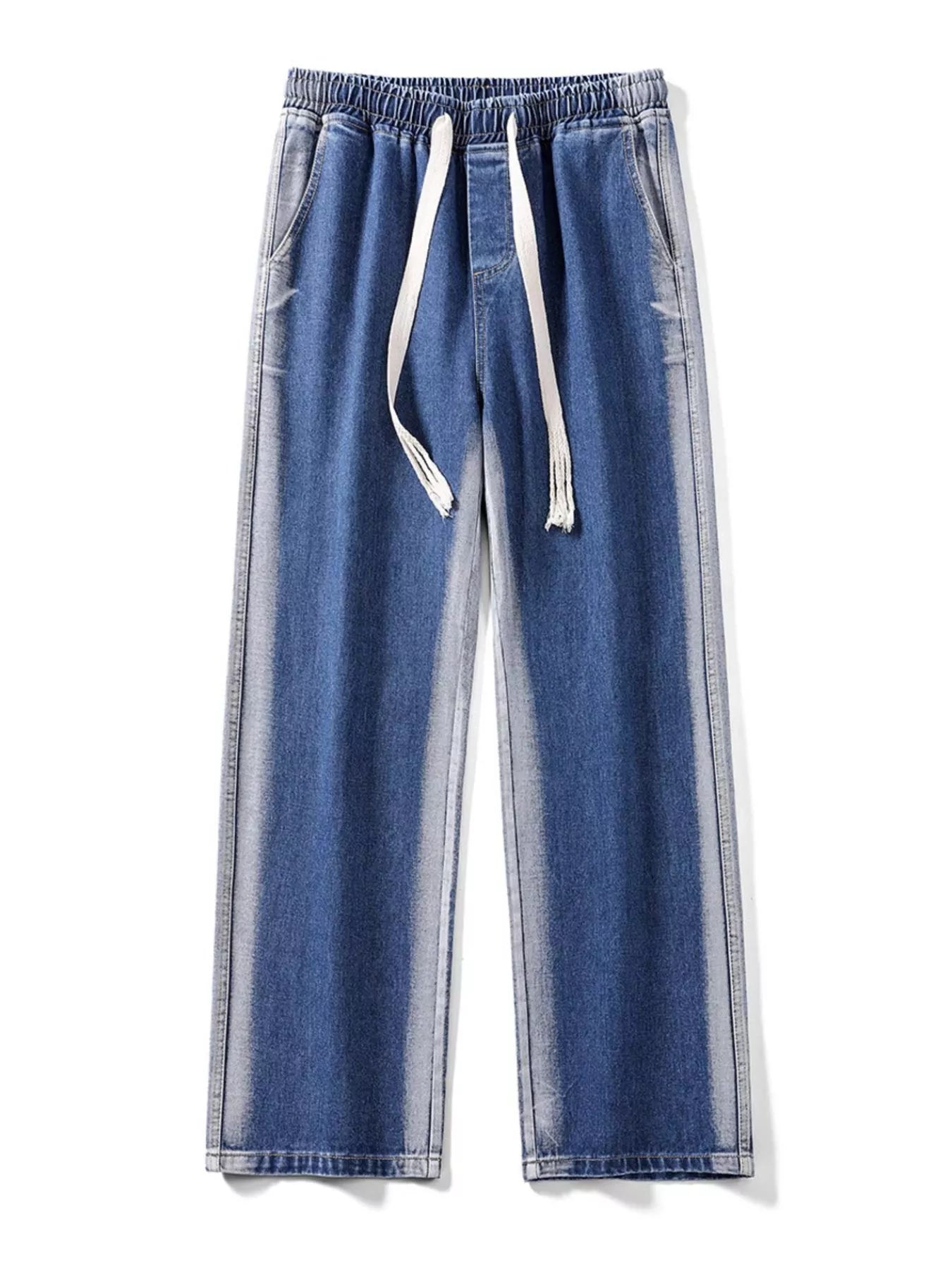 Men's Full Size Drawstring Wide Leg Jeans Plus Size
