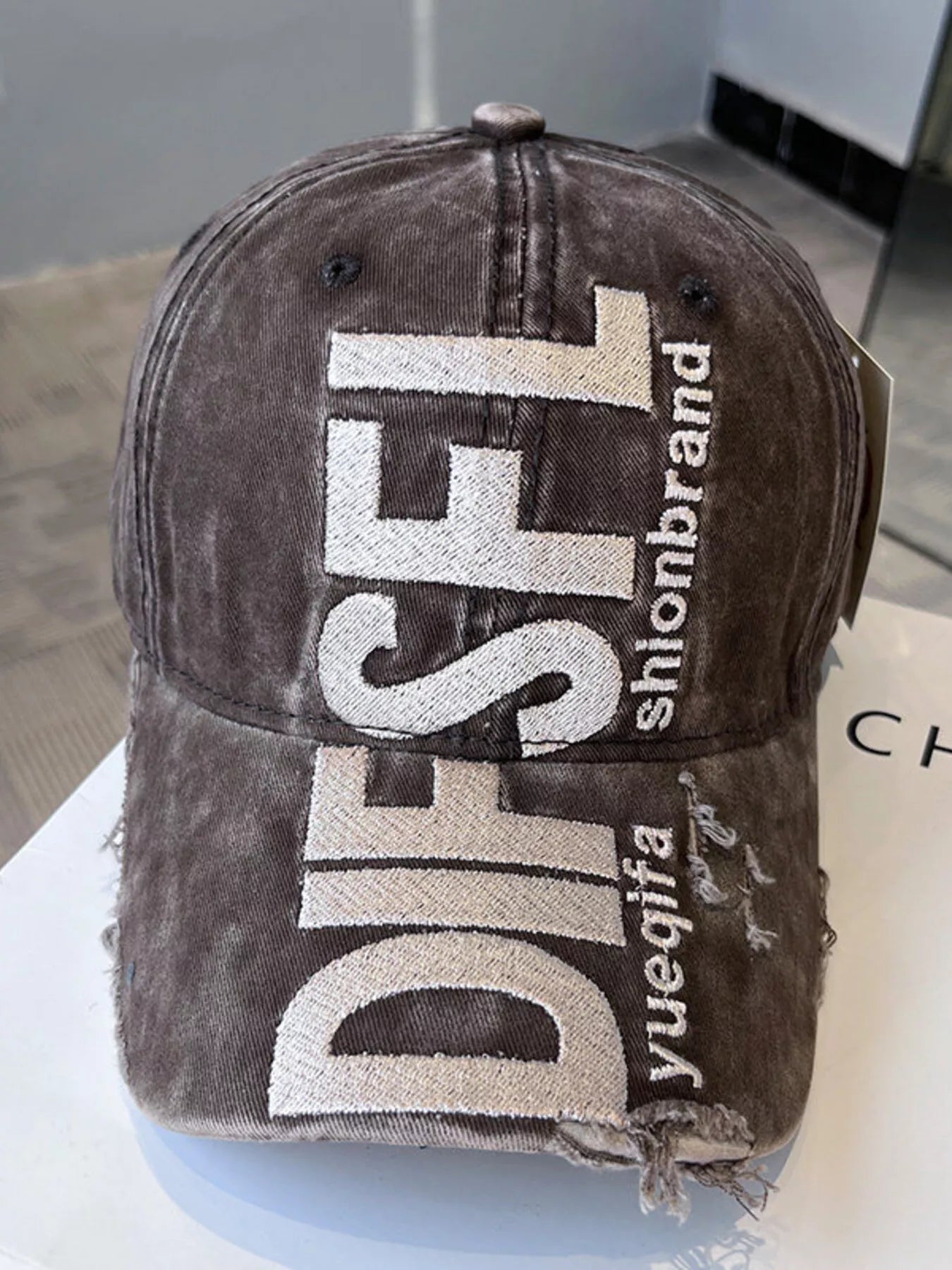 Distressed Embroidered Baseball Cap