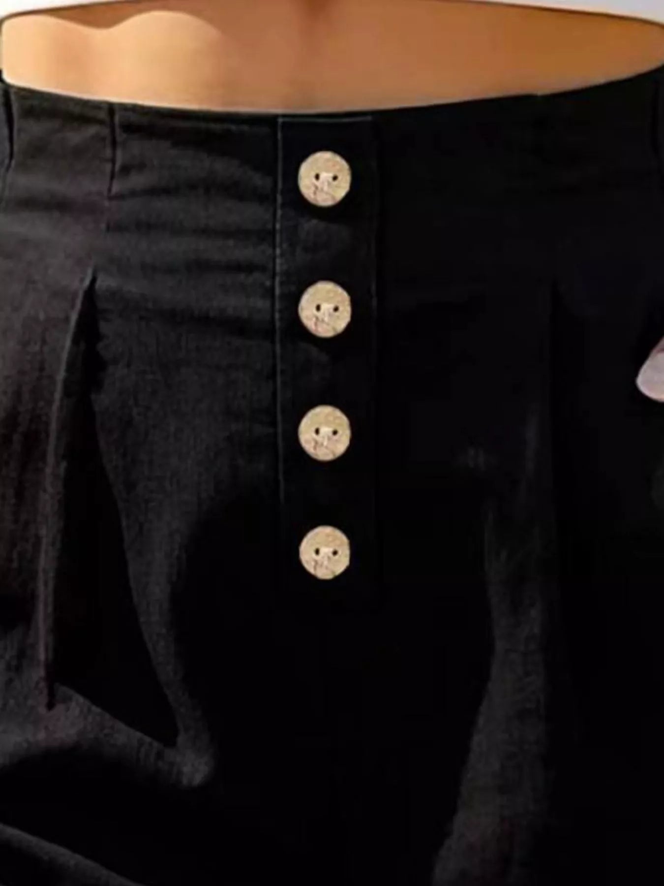 Button Fly High Waist Shorts
