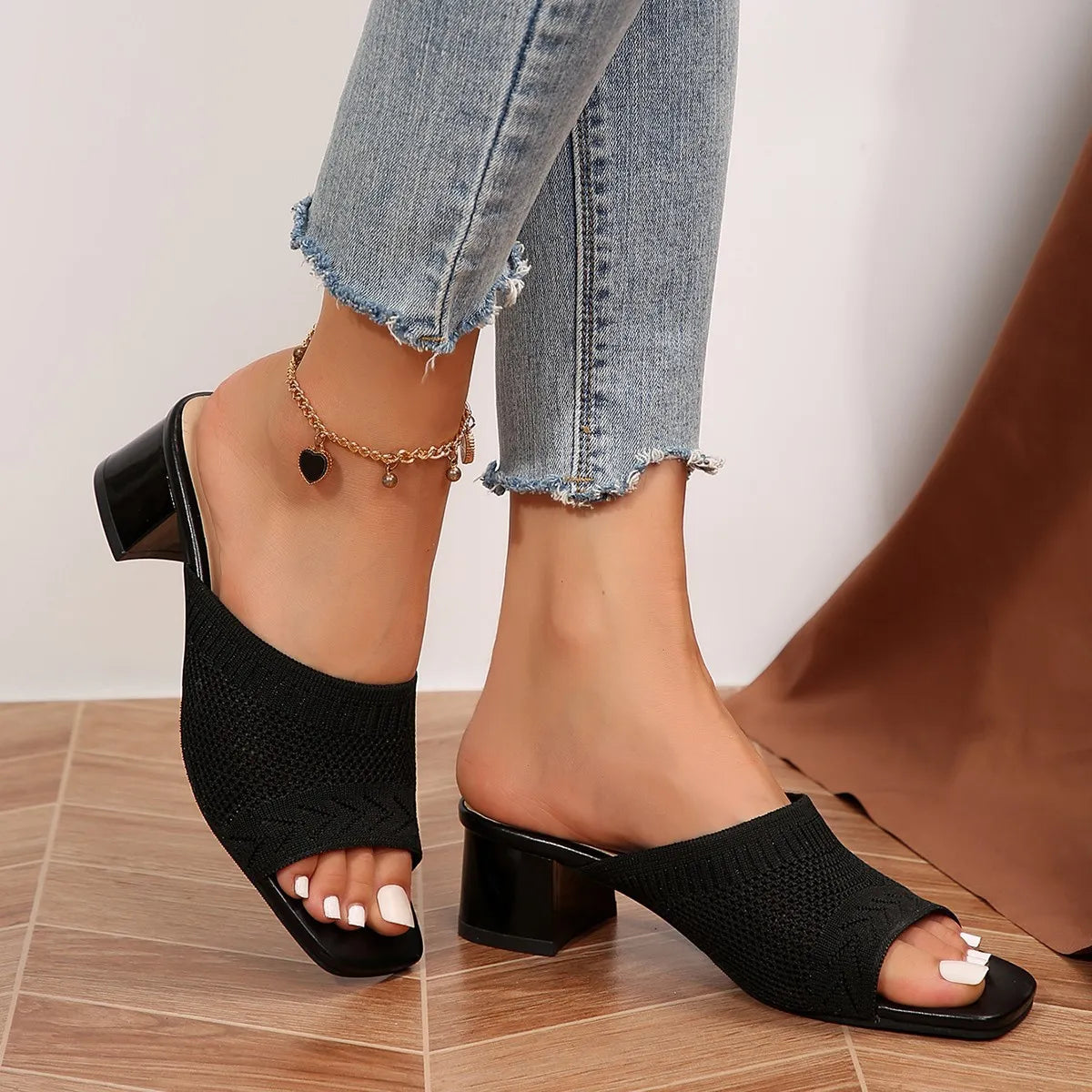 Open Toe Block Heel Sandals